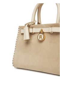 TOMMY HILFIGER - Tommy Hilfiger Torebka American Icon Mini Tote Su AW0AW17469 Beżowy. Kolor: beżowy. Materiał: skórzane, zamszowe #3