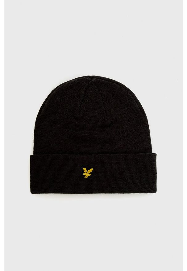 Lyle & Scott - Czapka. Kolor: czarny. Materiał: dzianina, poliester
