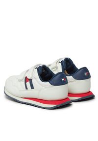 TOMMY HILFIGER - Tommy Hilfiger Sneakersy Flag Low Cut Velcro Sneaker T1B9-33129-0208 S Biały. Kolor: biały. Materiał: skóra #6