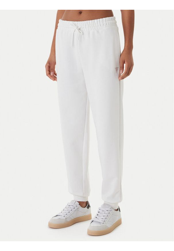 Guess Spodnie dresowe V6GB11 K3095 Biały Regular Fit. Kolor: biały. Materiał: syntetyk