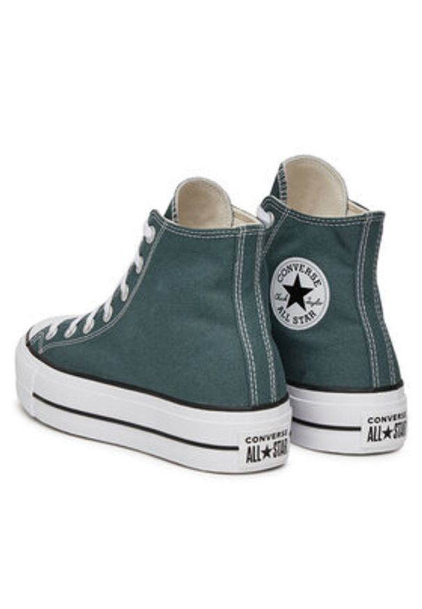 Converse Trampki Chuck Taylor All Star Lift Platform A12596C Zielony. Kolor: zielony. Materiał: materiał. Obcas: na platformie