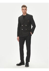 Karl Lagerfeld - KARL LAGERFELD Marynarka 155102 552037 Czarny Slim Fit. Typ kołnierza: dekolt w karo. Kolor: czarny #7