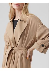 Vero Moda Trencz Bella 10252979 Beżowy Relaxed Fit. Kolor: beżowy. Materiał: wiskoza #3