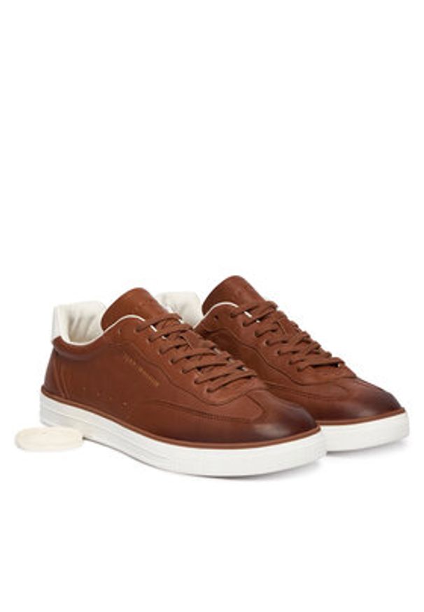 TOMMY HILFIGER - Tommy Hilfiger Sneakersy Th Lo Lux 1A2 Cognac FM0FM05870 Brązowy. Kolor: brązowy. Materiał: skóra