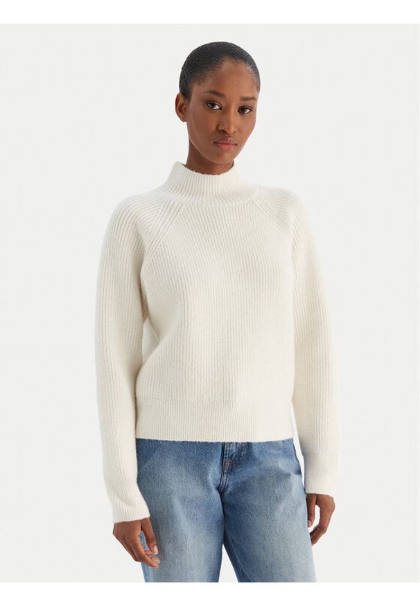 Calvin Klein Jeans Sweter Woolen Stitch LV044D372G Biały Regular Fit. Kolor: biały. Materiał: syntetyk