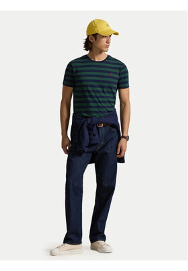 Polo Ralph Lauren T-Shirt 710803479031 Zielony Custom Slim Fit. Typ kołnierza: polo. Kolor: zielony. Materiał: bawełna