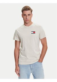 Tommy Jeans T-Shirt Essential DM0DM20740 Beżowy Slim Fit. Kolor: beżowy. Materiał: bawełna