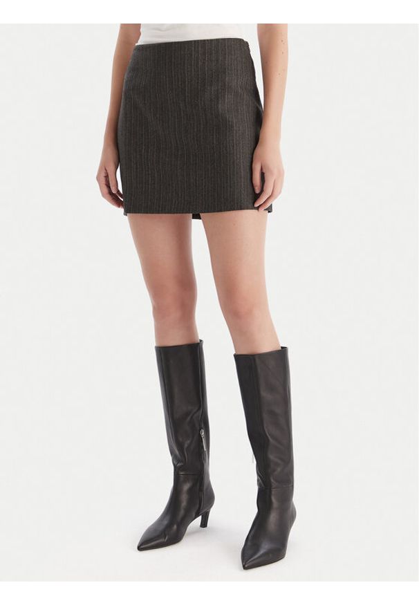 Marella Spódnica mini Litanie 2523106112 Szary Slim Fit. Kolor: szary. Materiał: wełna