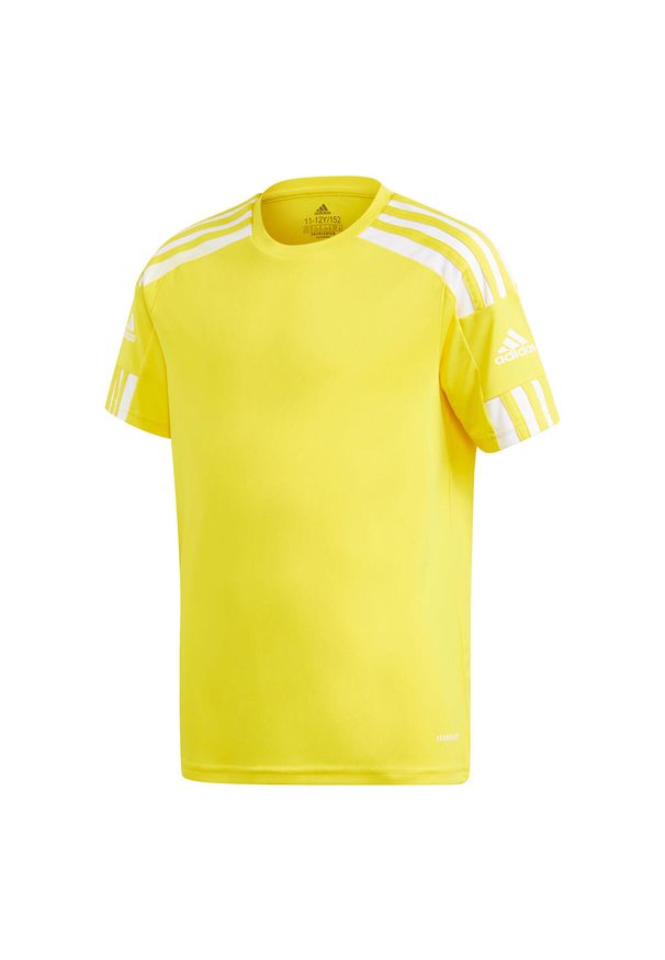 Adidas - Koszulka piłkarska dla dzieci adidas Squadra 21 JSY Y Jr. Kolor: biały, wielokolorowy, żółty. Sport: piłka nożna