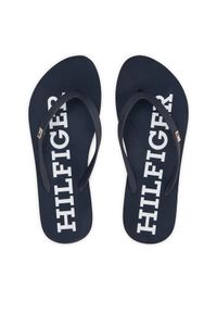 TOMMY HILFIGER - Tommy Hilfiger Japonki Strap Beach Sandal FW0FW07901 Granatowy. Kolor: niebieski. Materiał: syntetyk #1