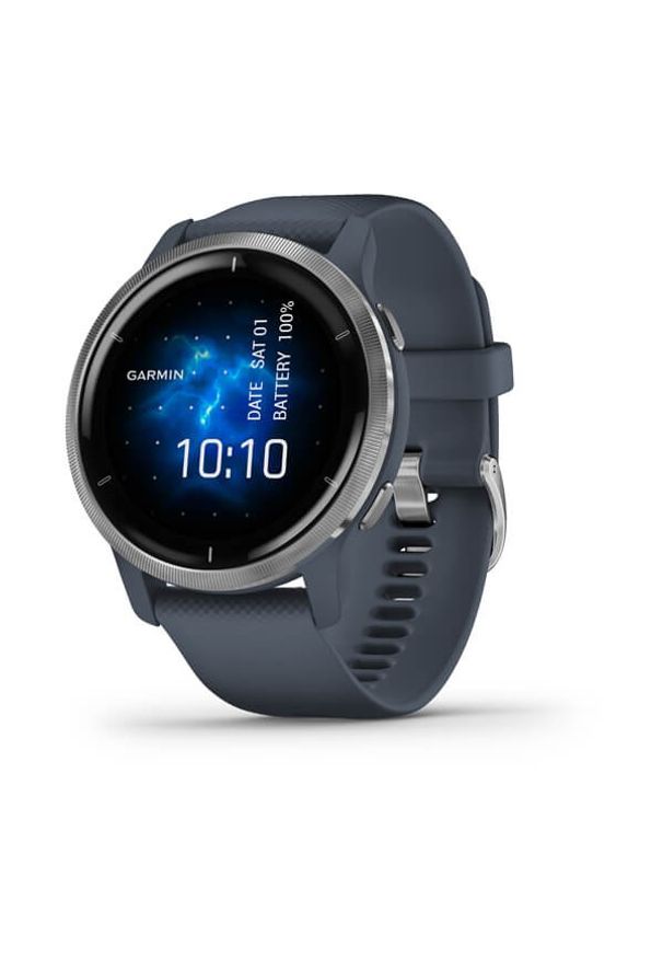 GARMIN - Zegarek sportowy Garmin Venu 2 srebrny. Rodzaj zegarka: smartwatch. Kolor: srebrny. Styl: sportowy