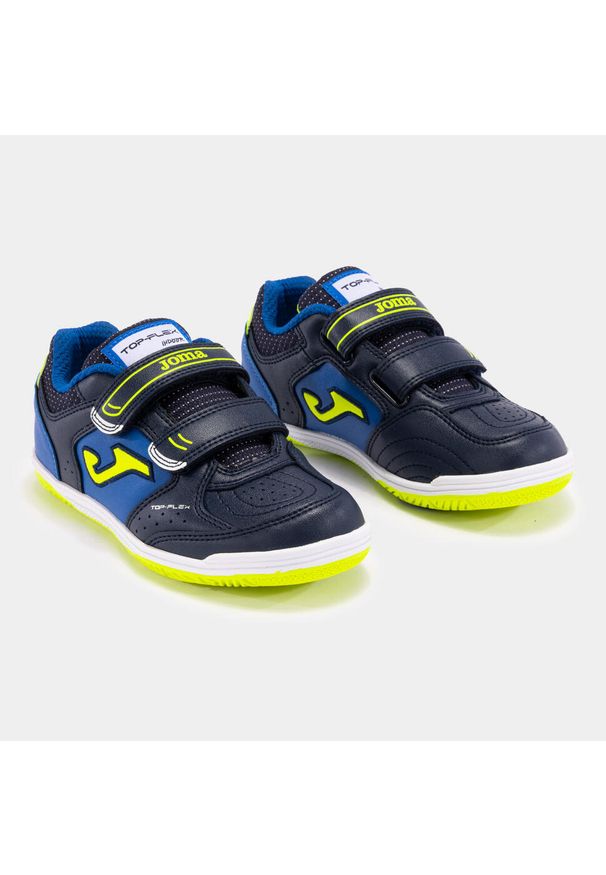 Joma - Buty halówki dziecięce JOMA TOP FLEX na salę na rzepy. Zapięcie: rzepy. Kolor: niebieski