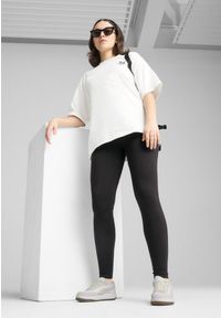 Puma - Damskie legginsy HER z wysokim stanem PUMA Black. Stan: podwyższony. Kolor: czarny. Wzór: haft