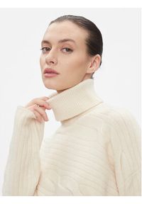 Calvin Klein Sweter Asymetric Modern Cable Sweater K20K206016 Beżowy Regular Fit. Kolor: beżowy. Materiał: syntetyk #4