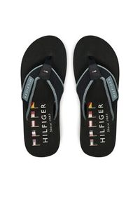 TOMMY HILFIGER - Tommy Hilfiger Japonki Patch Hilfiger Beach Sandal FM0FM05435 Czarny. Kolor: czarny. Materiał: materiał #6