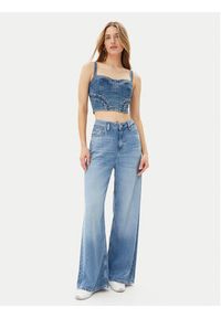 Guess Top W5GH86 D4H7C Niebieski Regular Fit. Kolor: niebieski. Materiał: bawełna #4