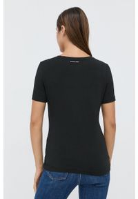 Marciano Guess T-shirt damski kolor czarny. Kolor: czarny. Materiał: dzianina. Wzór: aplikacja #2