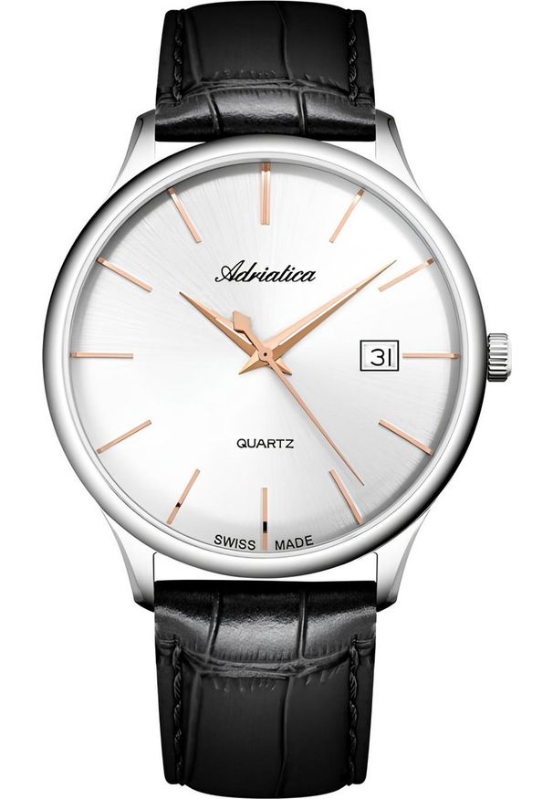 Zegarek Adriatica Zegarek męski Adriatica A8242.52R3Q czarny. Kolor: czarny