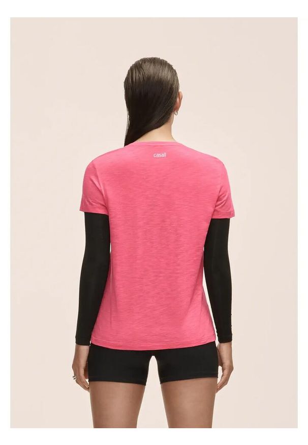 CASALL - Koszulka Damska Sportowa Casall Soft Texture Tee Lekka Treningowa. Kolor: różowy. Sport: joga i pilates
