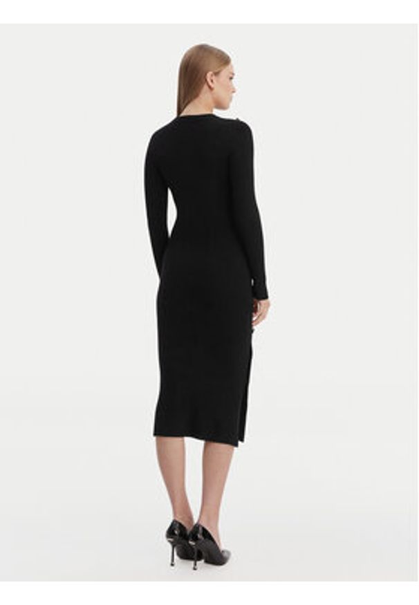 Guess Sukienka dzianinowa W6RK06 Z2YJ2 Czarny Regular Fit. Kolor: czarny. Materiał: wiskoza