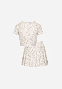 Renee - Szary Komplet Sportowy Spódnico-Spodenki Mini i Krótki T-shirt Tillifia. Kolor: szary #7