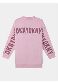 DKNY Sukienka dzianinowa D32887 D Różowy Regular Fit. Kolor: różowy. Materiał: bawełna