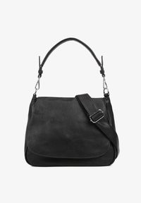 Born2be - Czarna Torebka Listonoszka z Rączką i Paskiem Malanira. Kolor: czarny. Styl: casual, elegancki #1