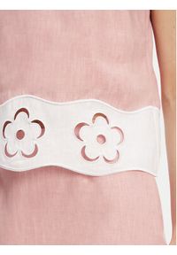 STAUD Top Mika R25S1148LN Różowy Regular Fit. Kolor: różowy. Materiał: len