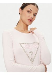 Guess Sweter W4YR31 Z2NQ2 Różowy Slim Fit. Kolor: różowy. Materiał: wiskoza #4
