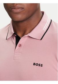 BOSS Polo Paul 50506193 Różowy Slim Fit. Typ kołnierza: polo. Kolor: różowy. Materiał: bawełna #5