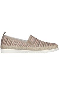 skechers - Mieszkania Skechers Flexpadrille3.0-sere, Kobiety. Kolor: beżowy. Materiał: materiał. Sport: fitness