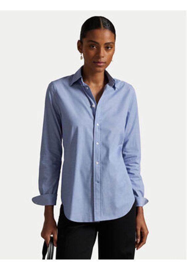 Polo Ralph Lauren Koszula 211941509004 Błękitny Slim Fit. Typ kołnierza: polo. Kolor: niebieski. Materiał: bawełna