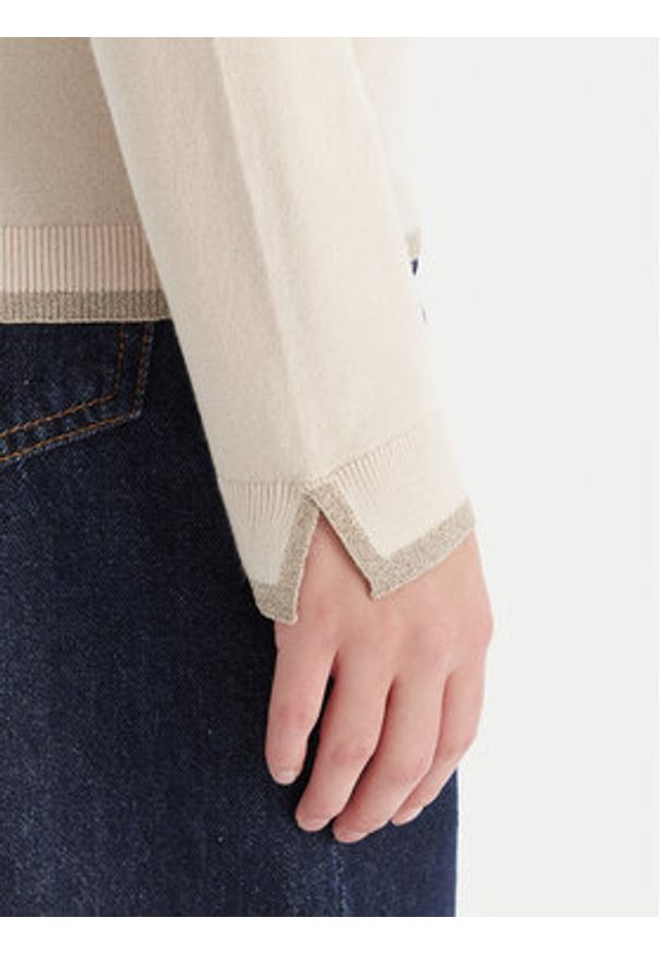 Liu Jo Sweter MF5226 MS49I Écru Regular Fit. Materiał: syntetyk