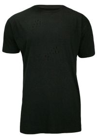 Czarny, Przedłużony T-Shirt (Koszulka) z Dziurami, 100% BAWEŁNA, Brave Soul, Męski. Kolor: czarny. Materiał: bawełna #1