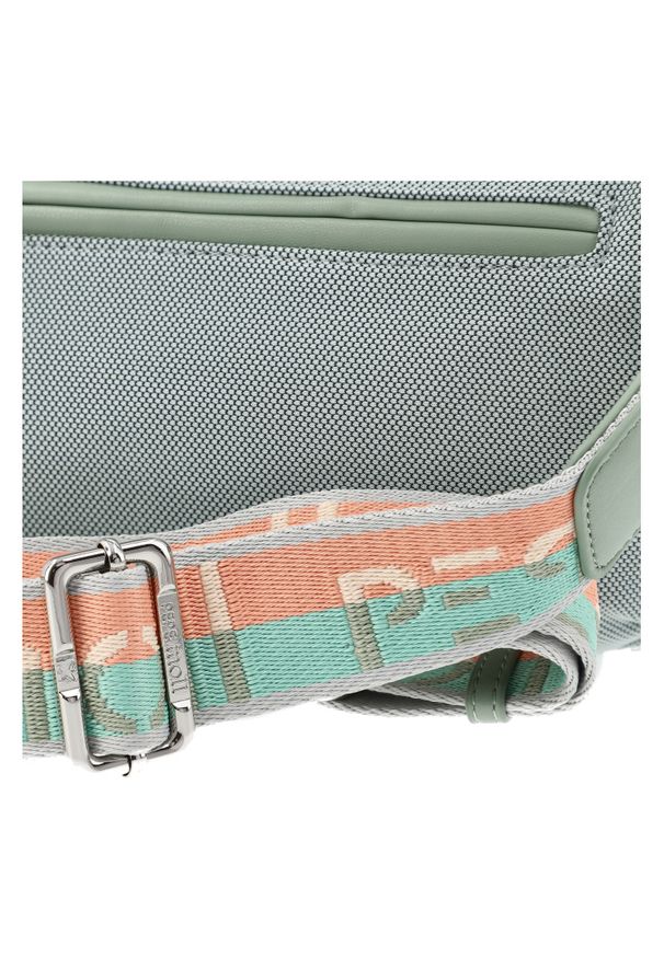 Zielona Torebka Pepe Moll Stylowy Kuferek Damski. Kolor: zielony. Wzór: nadruk. Styl: elegancki