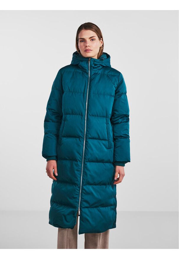 YAS Płaszcz zimowy 26023635 Turkusowy Regular Fit. Kolor: turkusowy. Materiał: syntetyk. Sezon: zima
