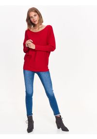 TOP SECRET - Sweter długi rękaw damski. Okazja: na co dzień. Kolor: czerwony. Długość rękawa: długi rękaw. Długość: długie. Sezon: zima, jesień. Styl: casual #2