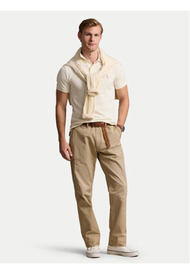 Polo Ralph Lauren Polo 710536856417 Écru Slim Fit. Typ kołnierza: polo. Materiał: bawełna