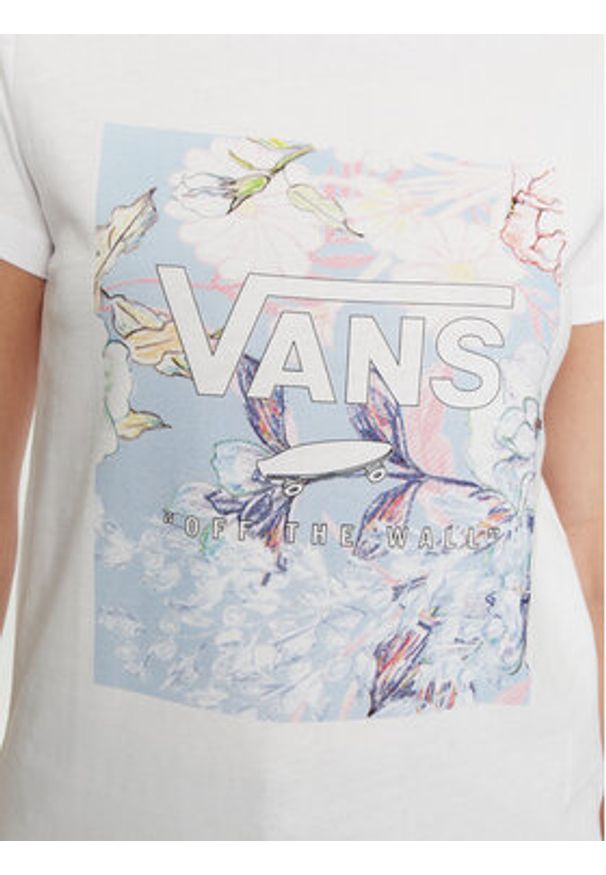 Vans T-Shirt Wild Bouquet Box Crew Ss VN000JGA Biały Regular Fit. Kolor: biały. Materiał: bawełna
