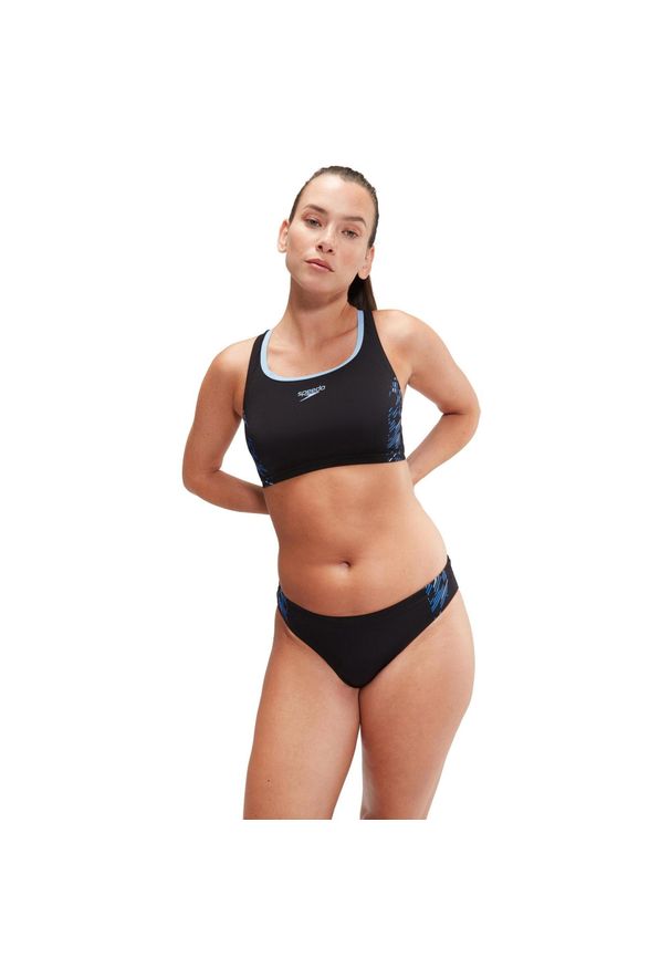 Strój kąpielowy dwuczęściowy damski Speedo Placement 2 Piece. Kolor: niebieski, wielokolorowy, czarny