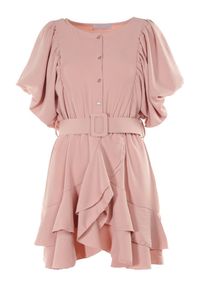 Born2be - Ciemnoróżowa Sukienka Zelinoe. Kolor: różowy. Materiał: materiał. Typ sukienki: koszulowe. Długość: mini #4