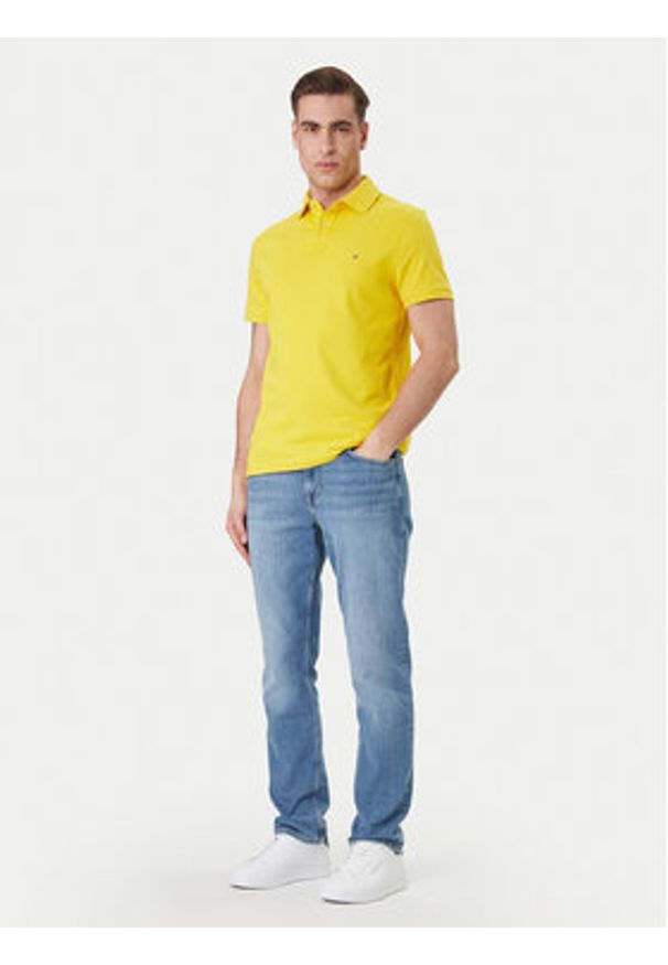 TOMMY HILFIGER - Tommy Hilfiger Polo 1985 MW0MW17770 Żółty Regular Fit. Typ kołnierza: polo. Kolor: żółty. Materiał: bawełna