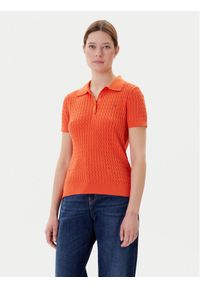 TOMMY HILFIGER - Tommy Hilfiger Sweter Fine WW0WW41474 Pomarańczowy Regular Fit. Kolor: pomarańczowy