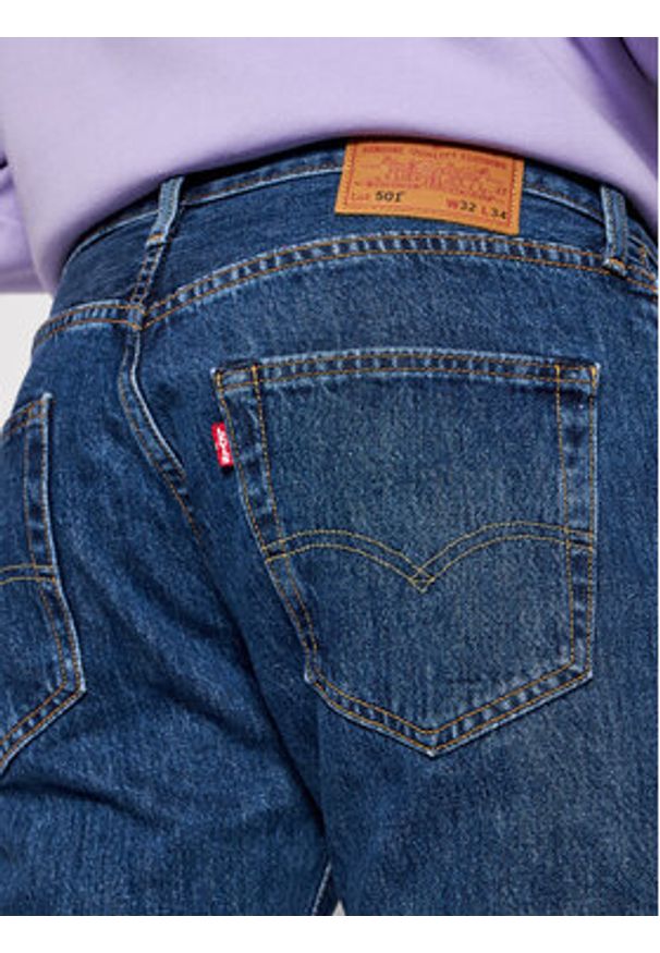 Levi's® Jeansy 501® 00501-0114 Granatowy Original Fit. Kolor: niebieski