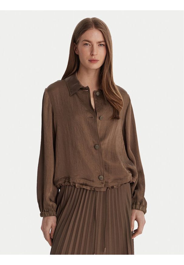Marella Koszula Albatro 2613041045 Brązowy Regular Fit. Kolor: brązowy. Materiał: acetat