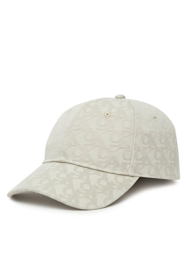 Calvin Klein Czapka z daszkiem Aop 6 Panel Baseball Cap LV04K5058G Beżowy. Kolor: beżowy. Materiał: materiał, poliester