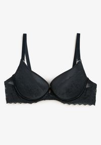 Renee - Ciemnozielony Biustonosz Push-Up z Subtelną Koronką Alenmdra. Kolor: zielony. Materiał: koronka. Rodzaj stanika: push-up. Wzór: koronka #3