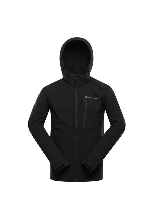ALPINE PRO - Kurtka softshell męska Alpine Pro Hoor. Kolor: czarny. Materiał: softshell. Sport: wspinaczka