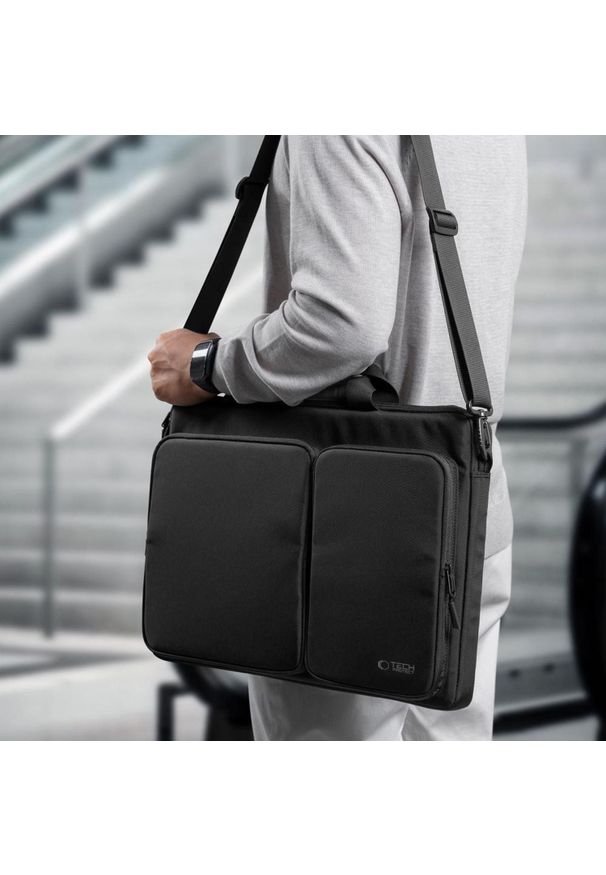 TECH-PROTECT - Torba Tech-Protect Defender Bag Laptop 17 czarny. Kolor: czarny. Materiał: materiał. Styl: casual, elegancki