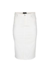 Zizzi Spódnica jeansowa J10771A Biały Regular Fit. Kolor: biały. Materiał: jeans #7
